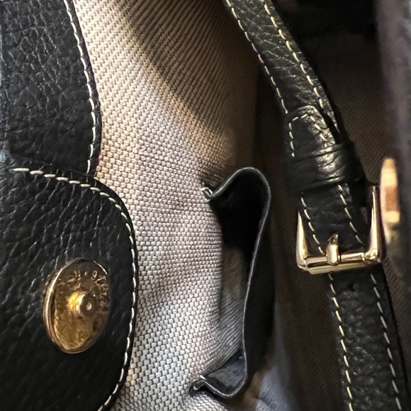 Dooney & Bourke black pebble leather medium satchel. Vintage and rare. - Picture 8 of 9